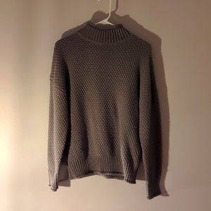 Grey Moc Neck Sweater